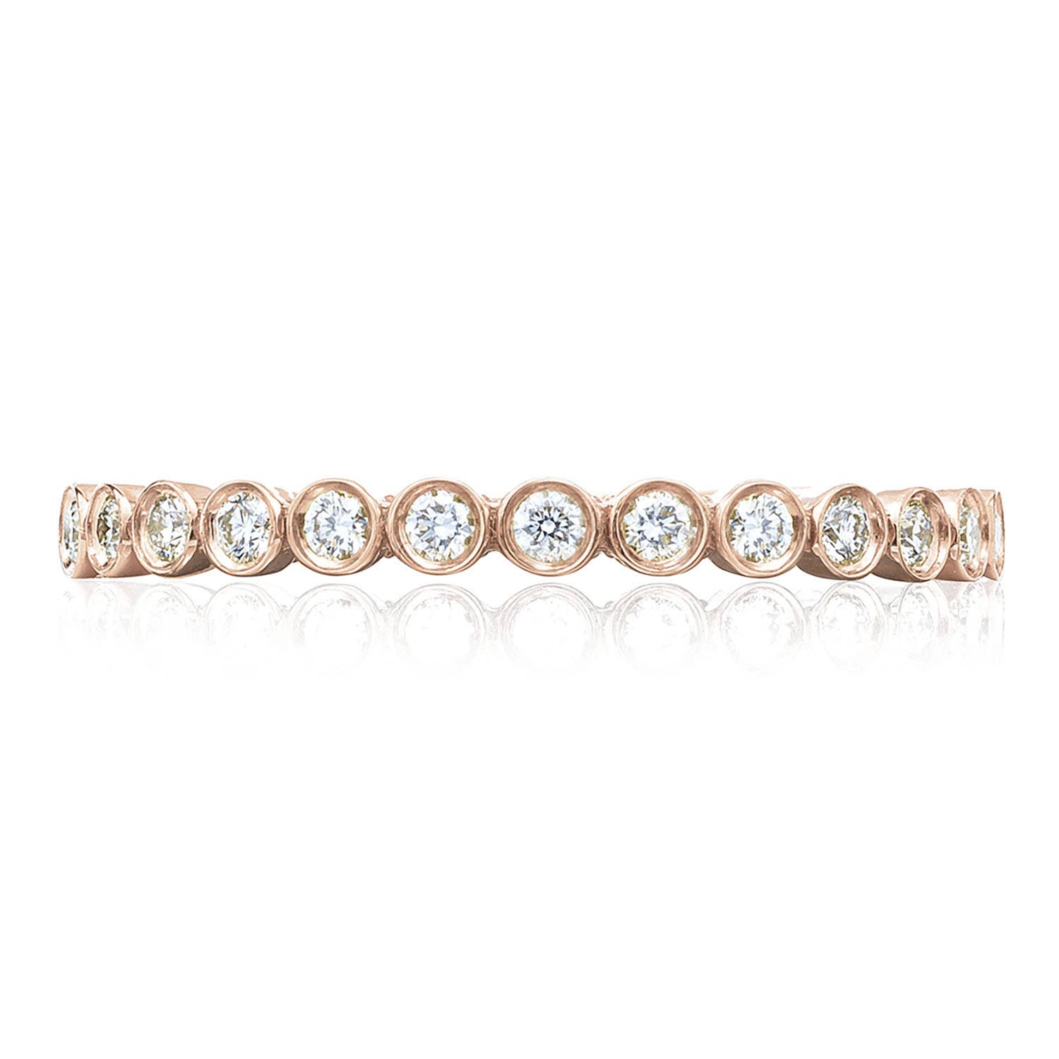 Round Bezel Droplet Wedding Band with Diamond