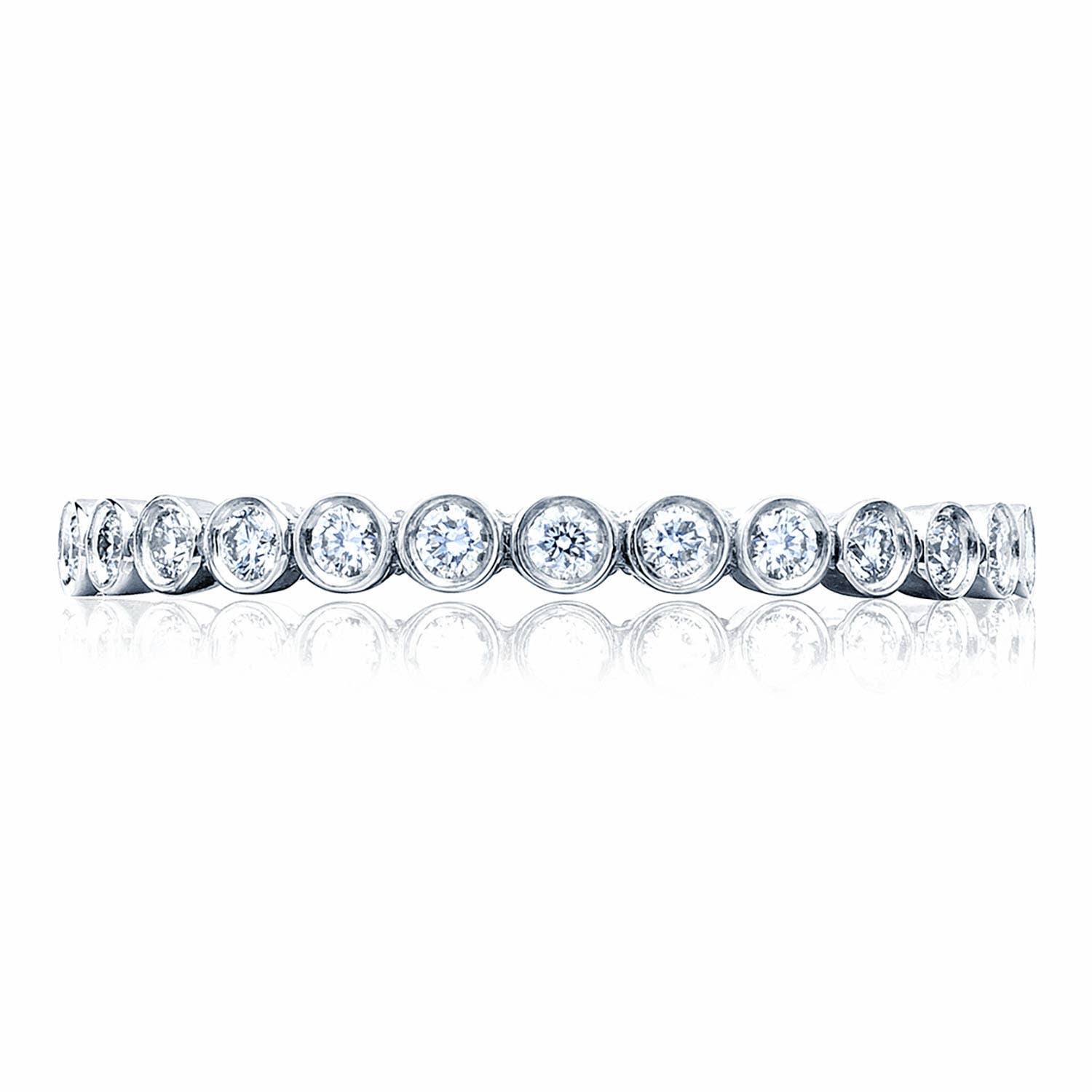 Round Bezel Droplet Wedding Band with Diamond