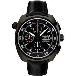 Chronograph - PVD - Black - Leather - 45mm - Automatic