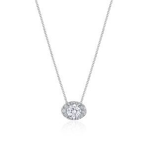 17" Horizontal Oval Bloom Diamond Necklace