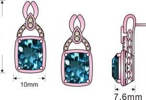 14K R/G EARR 0.12 DIA 6.00 DB |E|