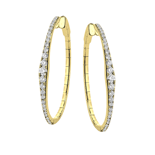 Hoop Earring in 18k Gold with Diamonds