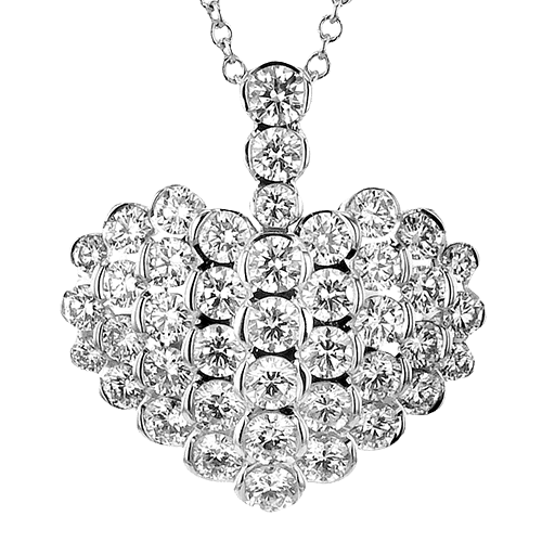 Heart Pendant in 18k Gold with Diamonds