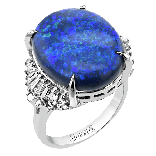 Color Ring in Platinum with Diamonds
