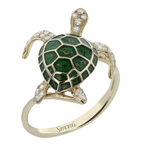 Color Ring in 14k Gold with Diamonds