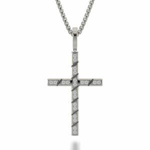 Box Diamond Cross Pendant