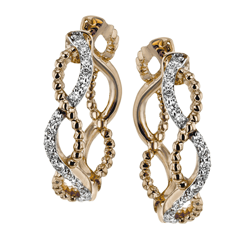 Hoop Earring in 18k Gold with Diamonds