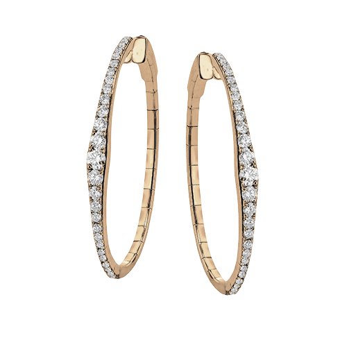 Hoop Earring in 18k Gold with Diamonds