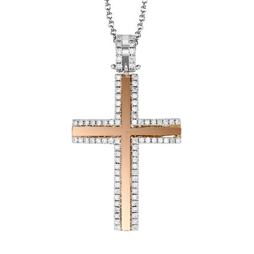 Cross Pendant in 18k Gold with Diamonds