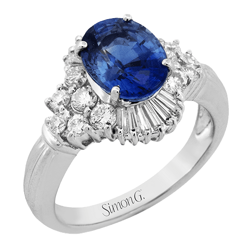 Color Ring in Platinum with Diamonds