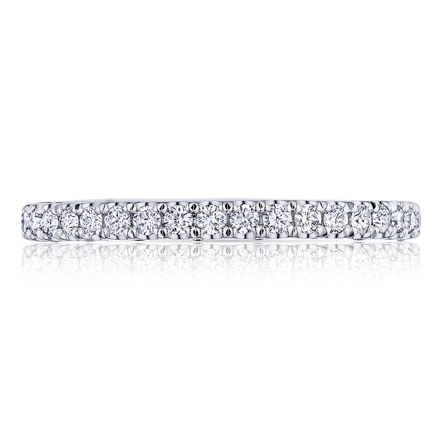 French Pavé Diamond Wedding Band - 2mm