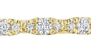 : Tacori Yellow 18K Wedding Band with 0.36TW Round Diamonds