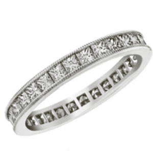14K White Gold Princess Cut Eternity Anniversary Ring – 1.56TW F/G VS2