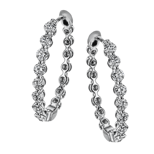 Hoop Earring in 18k Gold with Diamonds