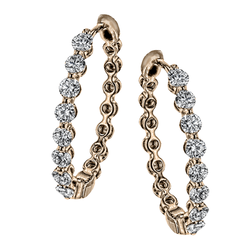 Hoop Earring in 18k Gold with Diamonds