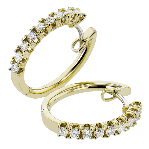 Hoop Earring in 18k Gold with Diamonds