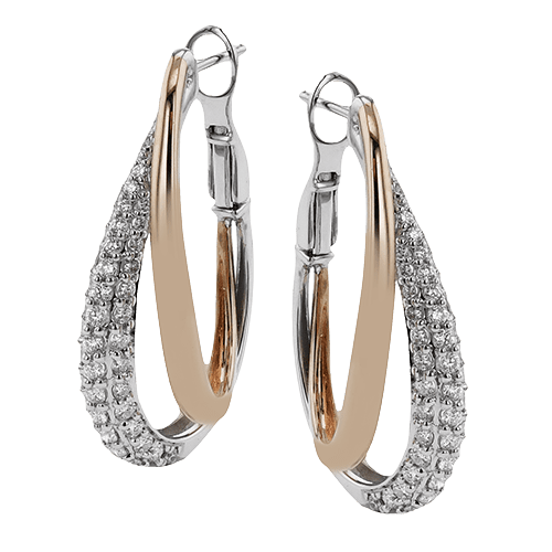 Hoop Earring in 18k Gold with Diamonds