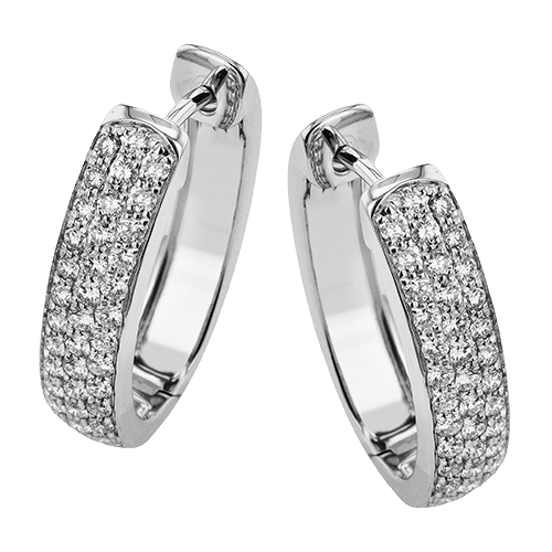 Hoop Earring in 18k Gold with Diamonds