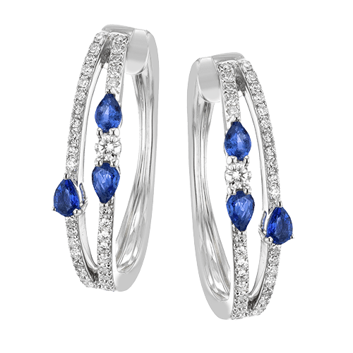 Color Earring in 18k Gold with Diamonds