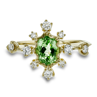 Color Ring in 18k Gold with Diamonds