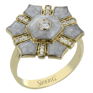 Color Ring in 14k Gold with Diamonds